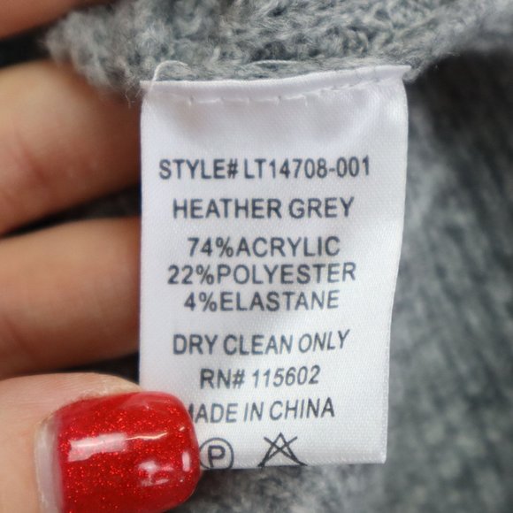 NWT ALL IN FAVOR Women's Size M Pullover Sweater Funnel Neck Long Sleeve Gray - Picture 8 of 8